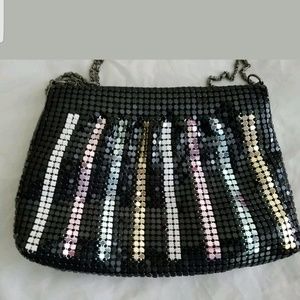 Vintage Rare Sequin Clutch Black Evening Purse